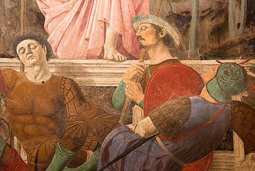 Piero della Francesca, La Résurrection, détail, les soldats endormis Resurrection Piero 3